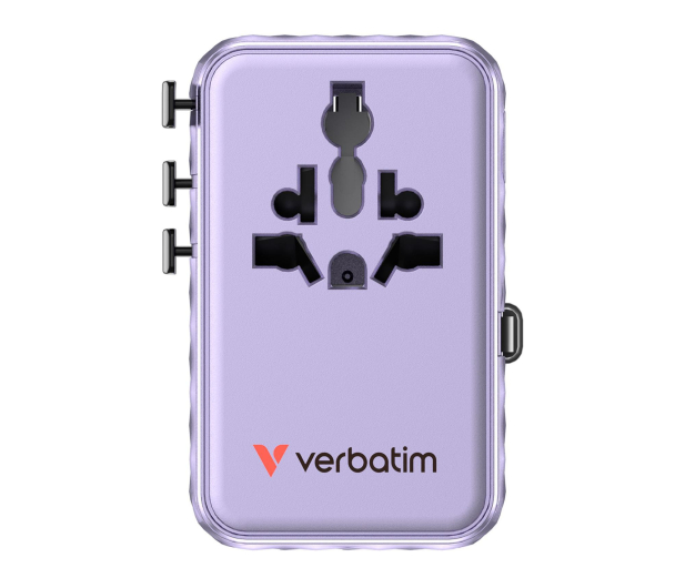 Verbatim Charge 'n' Travel 100W Adapter with retractable cable purple - 1484084 - zdjęcie 2